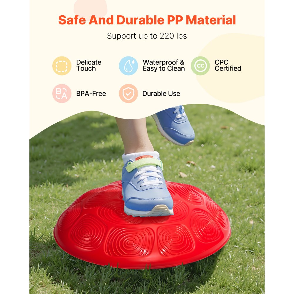 VEVOR Turtle Balance Stepping Stones, 6 PCS, Up to 220 lbs Kids Turtle Jumping Stones Steps Stones, Toddler Obstacle Course Coordination Game Toys Indoor or Outdoor Play for Children Aged 3 4 5 6 7 8+