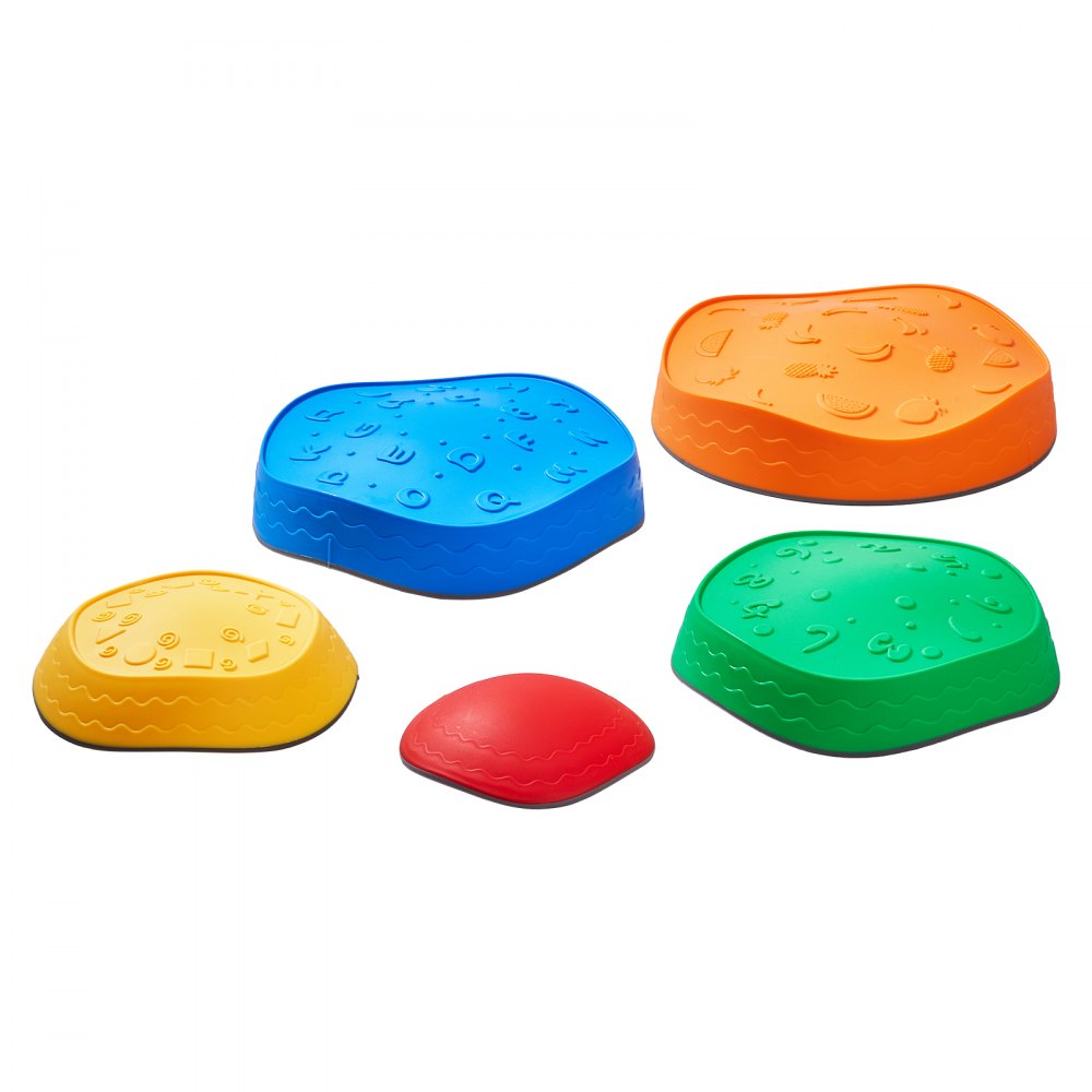 VEVOR Balance Stepping Stones for Kids, 5 PCS, Up to 220 lbs, Non-Slip Toddlers Sensory Stepping Stones, Obstacle Course Coordination Game Toys Indoor or Outdoor Play for Children Aged 3 4 5 6 7 8+