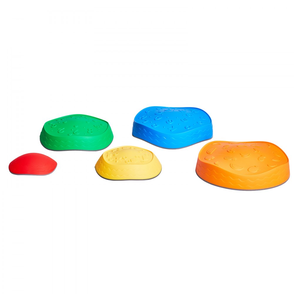 VEVOR Balance Stepping Stones for Kids, 5 PCS, Up to 220 lbs, Non-Slip Toddlers Sensory Stepping Stones, Obstacle Course Coordination Game Toys Indoor or Outdoor Play for Children Aged 3 4 5 6 7 8+