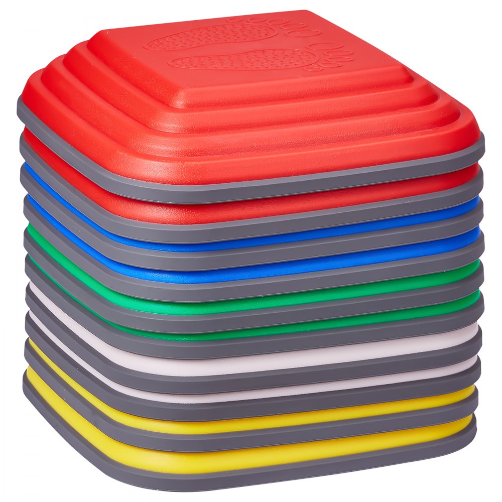 VEVOR Balance Stepping Stones for Kids, 10 PCS, Up to 220 lbs, Non-Slip Toddlers Sensory Stepping Stones, Obstacle Course Coordination Game Toys Indoor or Outdoor Play for Children Aged 3 4 5 6 7 8+