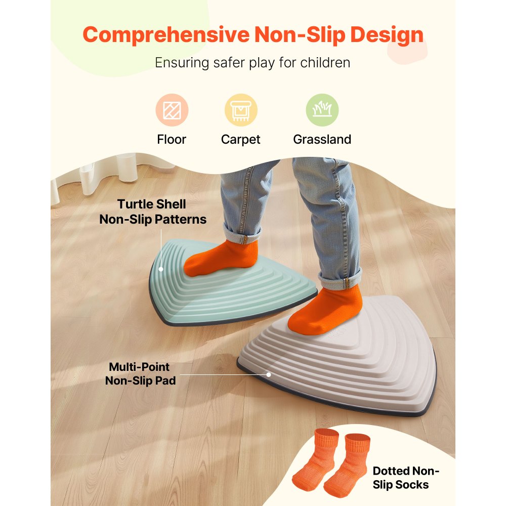 VEVOR Balance Stepping Stones for Kids, 6 PCS, Up to 220 lbs, Non-Slip Toddlers Sensory Stepping Stones, Obstacle Course Coordination Game Toys Indoor or Outdoor Play for Children Aged 3 4 5 6 7 8+