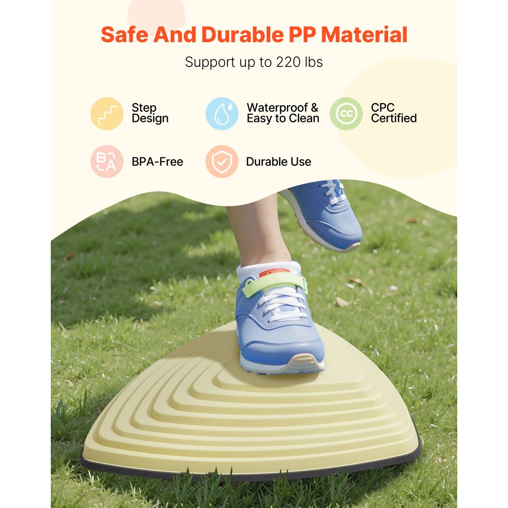VEVOR Balance Stepping Stones for Kids, 6 PCS, Up to 220 lbs, Non-Slip Toddlers Sensory Stepping Stones, Obstacle Course Coordination Game Toys Indoor or Outdoor Play for Children Aged 3 4 5 6 7 8+
