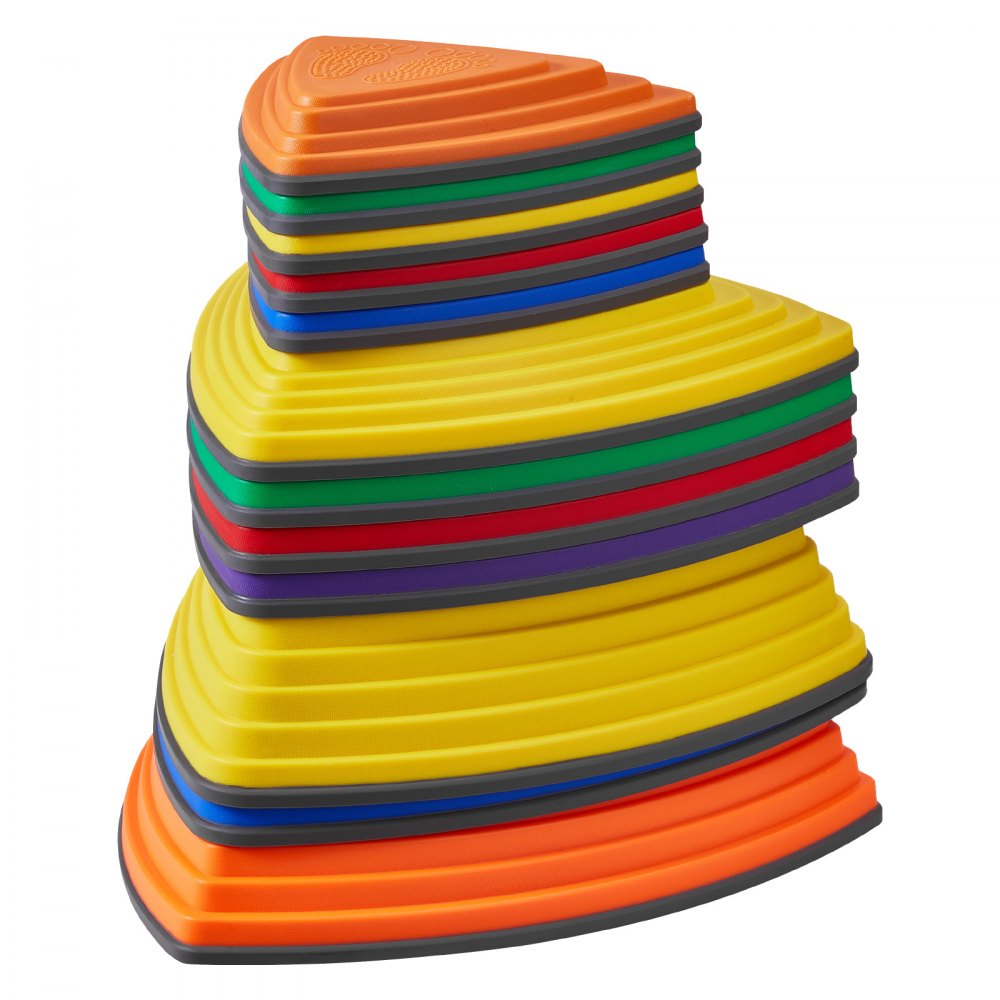 VEVOR Balance Stepping Stones for Kids, 12 PCS, Up to 220 lbs, Non-Slip Toddlers Sensory Stepping Stones, Obstacle Course Coordination Game Toys Indoor or Outdoor Play for Children Aged 3 4 5 6 7 8+
