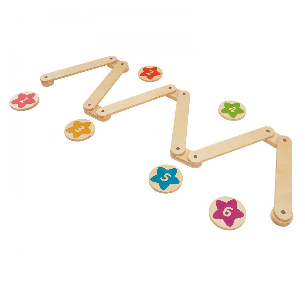 VEVOR Balance Beam Stepping Stones, 6 PCS Wooden Toddler Balance Boards, Montessori Toy for Kids 2-6, Build Coordination and Gross Motor Skills, Gymnastics Course Indoor & Outdoor for Girls Boys Gift