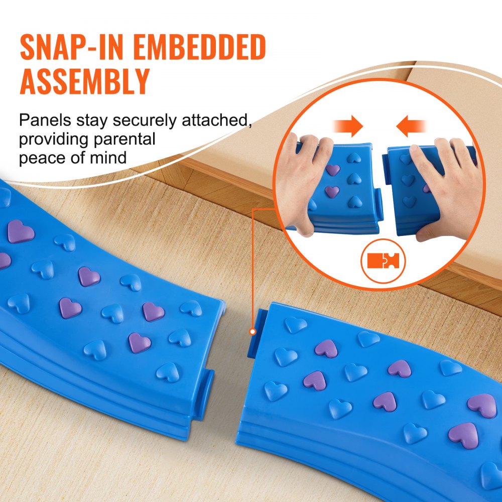 VEVOR Balance Beam Stepping Stones, 8 PCS Toddler Balance Boards Non-Slip Textured Surface & Rubber Pads, Montessori Toy for Kids 2-6, Build Coordination and Gross Motor Skills, Indoor or Outdoor Play
