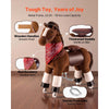 VEVOR Ride On Horse, Riding Pony Toys for Kids, No Battery Required, Smooth Wheels with Anti-Roll Stop Ring, Upgraded Raised Seat, Handles, Sturdy Pedals, 176 lbs Max Load Capacity for Ages 6+