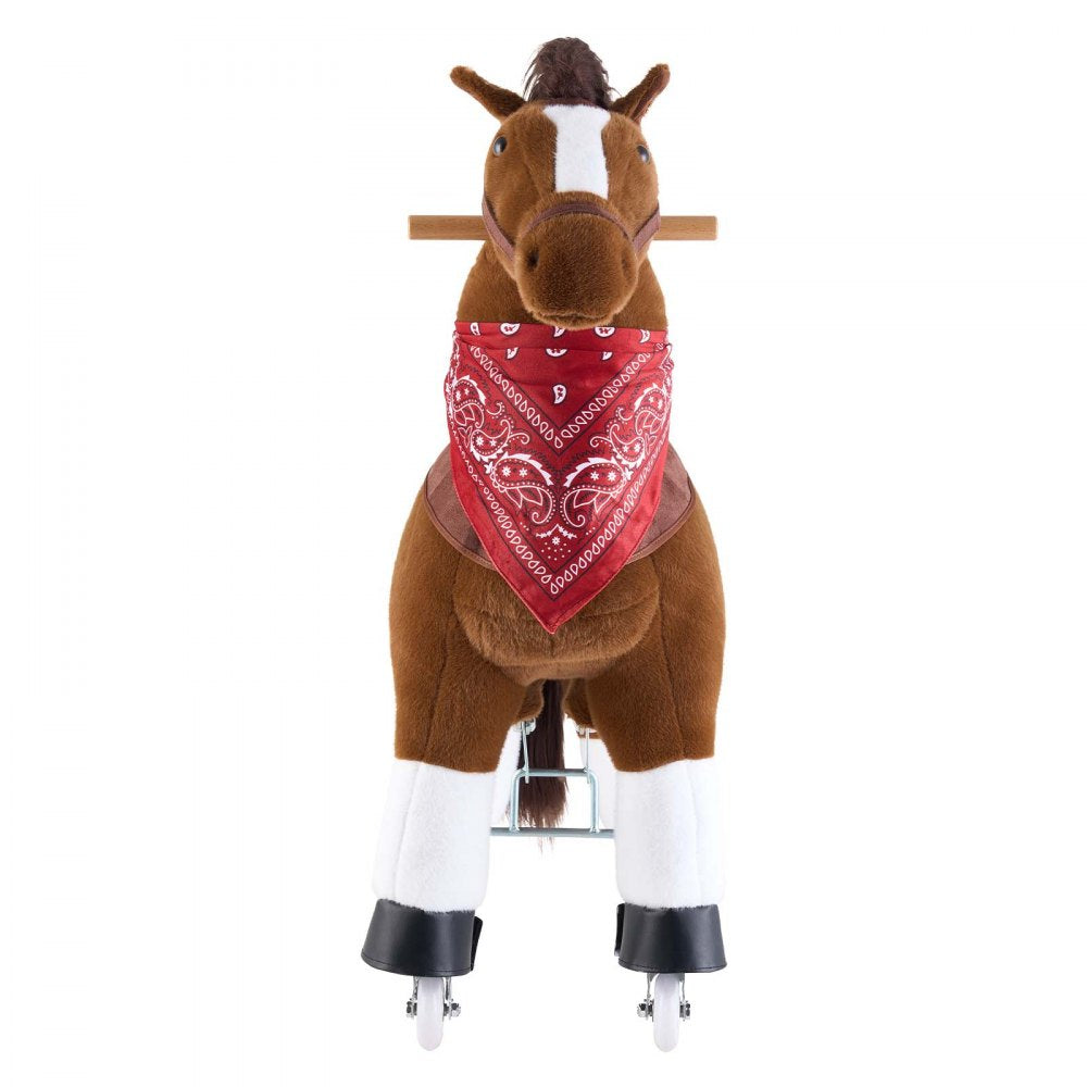VEVOR Ride On Horse, Riding Pony Toys for Kids, No Battery Required, Smooth Wheels with Anti-Roll Stop Ring, Upgraded Raised Seat, Handles, Sturdy Pedals, 176 lbs Max Load Capacity for Ages 6+