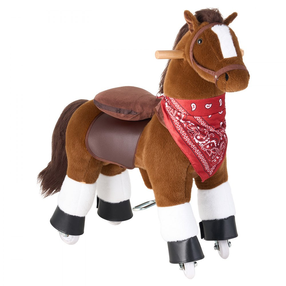VEVOR Ride On Horse, Riding Pony Toys for Kids, No Battery Required, Smooth Wheels with Anti-Roll Stop Ring, Upgraded Raised Seat, Handles, Pedals, 110 lbs Max Load Capacity for Ages 3-8