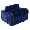 VEVOR Kids Couch, 2-in-1 Toddler Chairs Comfy, Toddler Couch Sofa Bed Fold Out, Convertible Sofa to Lounger, Kids Chair Seat Playroom Furniture for Kids Girls & Boys, Blue