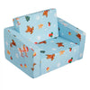 VEVOR Kids Couch, 2-in-1 Toddler Chairs Comfy, Toddler Couch Sofa Bed Fold Out, Convertible Sofa to Lounger, Kids Chair Seat Playroom Furniture for Kids Girls & Boys, Sky Blue