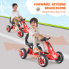 VEVOR Kids Pedal Go Kart, 4 Wheel Off-Road Pedal Go Cart Ride On Toy for Kids, Steering Wheel, Adjustable Seat, Non-slip Big Wheels, Outdoor Racer Ride On Pedal Car for Boys & Girls Ages 3-8, Red