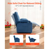 VEVOR Kids Reclining Chair, Toddler Recliner with Cup Holders and Pockets, 107° to 126° Adjustable Backrest, Breathable Polyester Fabric Recliner Couch with Footrest, for Boys & Girls, Children(Blue)