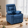VEVOR Kids Reclining Chair, Toddler Recliner with Cup Holders and Pockets, 107° to 126° Adjustable Backrest, Breathable Polyester Fabric Recliner Couch with Footrest, for Boys & Girls, Children(Blue)