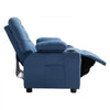 VEVOR Kids Reclining Chair, Toddler Recliner with Cup Holders and Pockets, 107° to 126° Adjustable Backrest, Breathable Polyester Fabric Recliner Couch with Footrest, for Boys & Girls, Children(Blue)