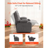 VEVOR Kids Reclining Chair, Toddler Recliner with Cup Holders and Pockets, 107° to 126° Adjustable Backrest, Breathable Polyester Fabric Recliner Couch with Footrest, for Boys & Girls, Children(Grey)