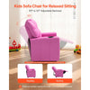 VEVOR Kids Reclining Chair, Toddler Recliner with Cup Holder, 101° to 121° Adjustable Backrest, Easy-to-Clean PU Leather Recliner Couch with Footrest, 90 lbs Load, for Boys & Girls, Children (Pink)