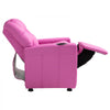 VEVOR Kids Reclining Chair, Toddler Recliner with Cup Holder, 101° to 121° Adjustable Backrest, Easy-to-Clean PU Leather Recliner Couch with Footrest, 90 lbs Load, for Boys & Girls, Children (Pink)