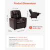 VEVOR Kids Reclining Chair, Toddler Recliner with Cup Holder, 101° to 121° Adjustable Backrest, Easy-to-Clean PU Leather Recliner Couch with Footrest, 90 lbs Load, for Boys & Girls, Children (Brown)