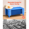 VEVOR Stackable Kiddie Cot, Pack of 6,  Portable Toddler Nap Cots, Standard Size 40" L x 23" W Daycare Cots for Kids, Preschool Classroom Daycare Beds for Sleeping, Resting, Naptime, Blue