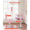 VEVOR Kids Study Chair and Desk Set, Study Desk and Chair for Kids with Table Lamp, Adjustable Height & 0-40° Tilted Desktop Kids Desk and Chair, Children Study Table for Bedroom & Study Room, Pink