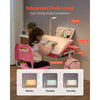 VEVOR Kids Study Chair and Desk Set, Study Desk and Chair for Kids with Table Lamp, Adjustable Height & 0-40° Tilted Desktop Kids Desk and Chair, Children Study Table for Bedroom & Study Room, Pink