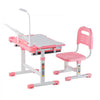 VEVOR Kids Study Chair and Desk Set, Study Desk and Chair for Kids with Table Lamp, Adjustable Height & 0-40° Tilted Desktop Kids Desk and Chair, Children Study Table for Bedroom & Study Room, Pink