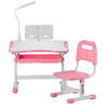 VEVOR Kids Study Chair and Desk Set, Study Desk and Chair for Kids with Table Lamp, Adjustable Height & 0-40° Tilted Desktop Kids Desk and Chair, Children Study Table for Bedroom & Study Room, Pink