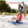 VEVOR Ride on Scooter 132 lbs Swing Side-to-Side for Amazing Riding Blue, for Ages 4+, Powered by Zig-Zag Motion, Ride on Drifting Toy, with Adjustable Length, for Hard Surface, Indoor & Outdoor