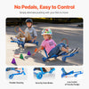 VEVOR Ride on Scooter, Load Capacity of 132 lbs, Swing Side-to-Side for Amazing Ride Powered by Zig-Zag Motion, Ride on Drifting Toy for Ages 4+, Rides on Any Hard Surface for Indoor & Outdoor, Blue