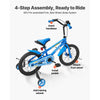 VEVOR Kids Bike, 14 Inches BMX Style Children Bicycle, Rider Height 2.95 ft - 3.77 ft, Training Wheels Included, Sturdy and Easy to Assemble, Toddler Bike for Boys & Girls Learning to Ride, Blue