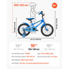 VEVOR Kids Bike, 16 Inches BMX Style Children Bicycle, Rider Height 3.28 ft - 4.27 ft, Training Wheels Included, Sturdy and Easy to Assemble, Toddler Bike for Boys & Girls Learning to Ride, Blue