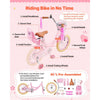 VEVOR Kids Bike, 14 Inch Children Bicycle, Training Wheels Princess Pink, for Girls Ages 3-5, Adjustable Seat, Front Brake and Rear Coaster Brake, Front Basket, Doll Seat, High-Carbon Steel Frame