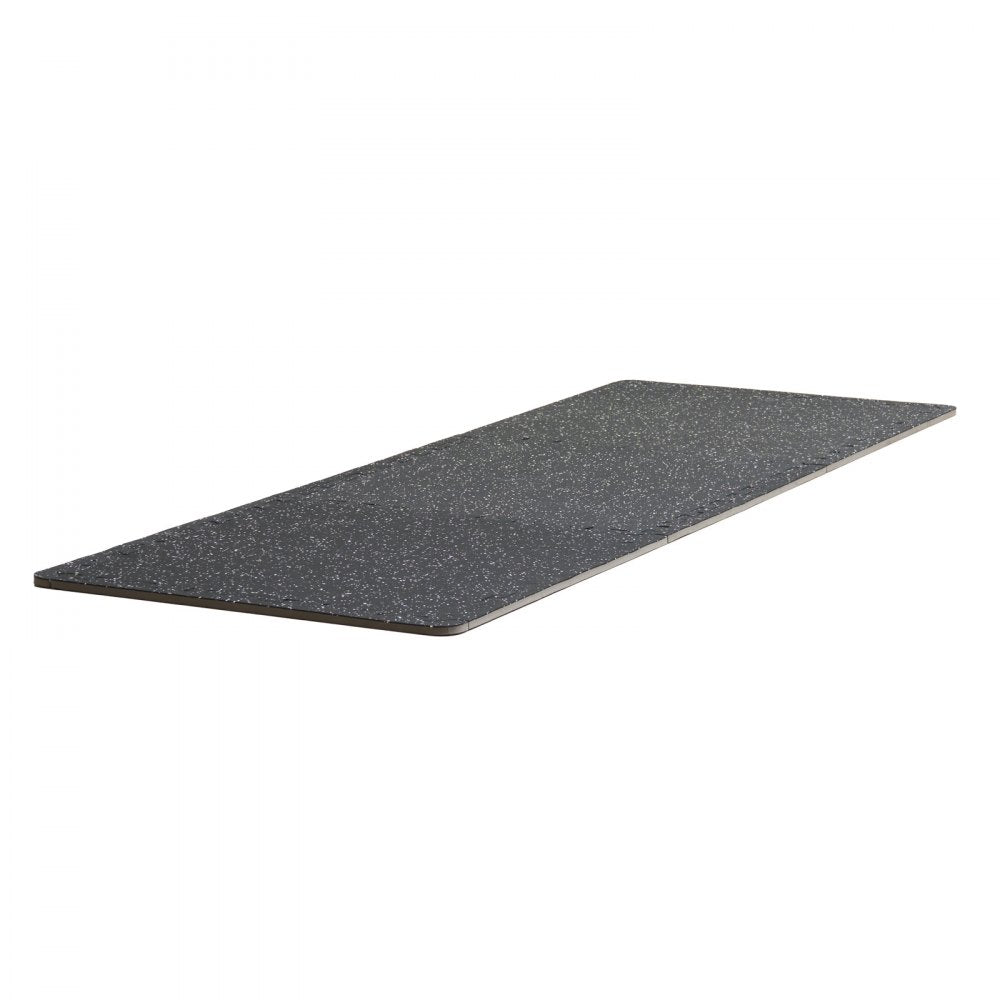 VEVOR 0.56 Inch Thick Gym Floor Mats, 12 Tiles Rubber Top with EVA Foam, 25" x 25" Gym Flooring Workout Mats with 48 sq.ft Coverage, Interlocking Puzzle Gym Mats for Gym, Home, Garage, Black & White