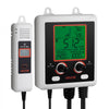 VEVOR Carbon Dioxide Monitoring Controller, Dual Outlets Carbon Dioxide Controller, CO2 Meter Monitor Day and Night Detection Feature, NDIR CO2 Sensor for Green House, Laboratories, Classrooms, Home