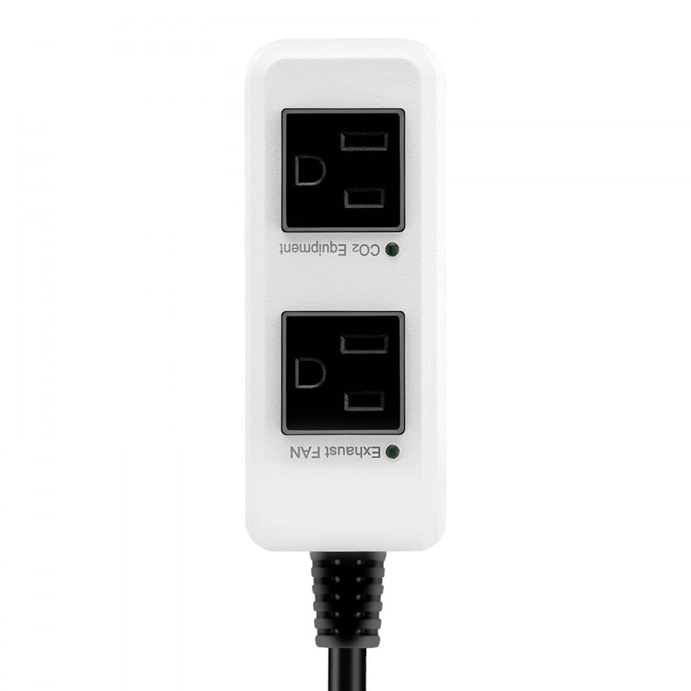 VEVOR Carbon Dioxide Monitoring Controller, Dual Outlets CO2 Monitor & Controller, Carbon Dioxide Sensor Day and Night Detection Feature, NDIR CO2 Sensor for Greenhouse, Laboratories, Classrooms, Home