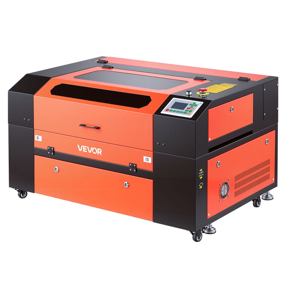 VEVOR 60W CO2 Laser Engraver, 24 x 16 in, CO2 Laser Engraver Cutter Machine with 4 Way Pass Air Assist, Engraving Cutting Machine, Compatible with LightBurn CorelDRAW RDWorks, for Wood Acrylic Glass