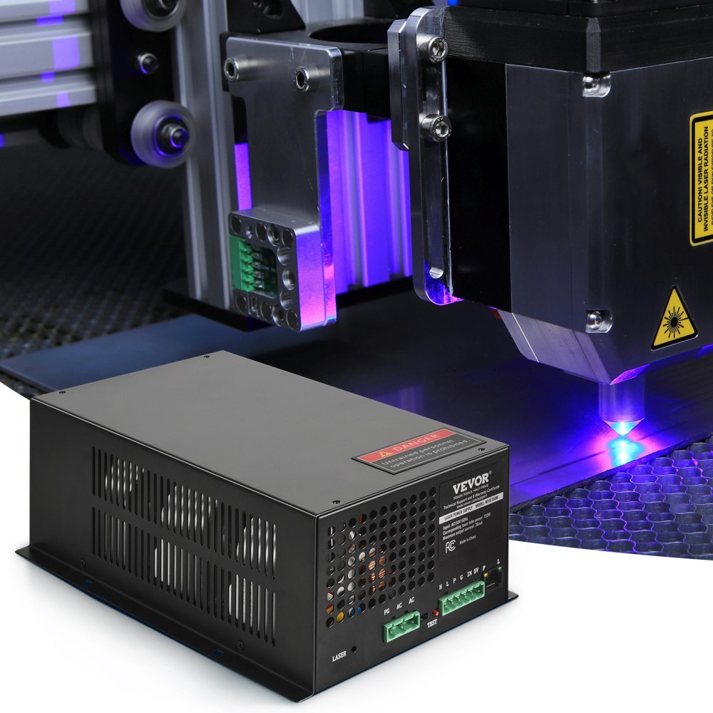 VEVOR CO2 Laser Power Supply, 150W, Power Supply for 150W Laser Tube, Constant Current Protection, Open Circuit Protection, Fast Heat Dissipation, Compatible for Multi-brand Laser Engravers & Cutters
