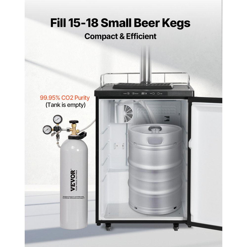 VEVOR CO2 Tank, 15 lbs New Aluminum Alloy Cylinder, CO2 Air Tank with Light Spray Coating, CGA320 Valve, Handle & Adjustable Pressure, DOT Approved Cylinder for Draft Beer Dispensing and Soda Maker