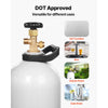 VEVOR CO2 Tank, 15 lbs New Aluminum Alloy Cylinder, CO2 Air Tank with Light Spray Coating, CGA320 Valve, Handle & Adjustable Pressure, DOT Approved Cylinder for Draft Beer Dispensing and Soda Maker