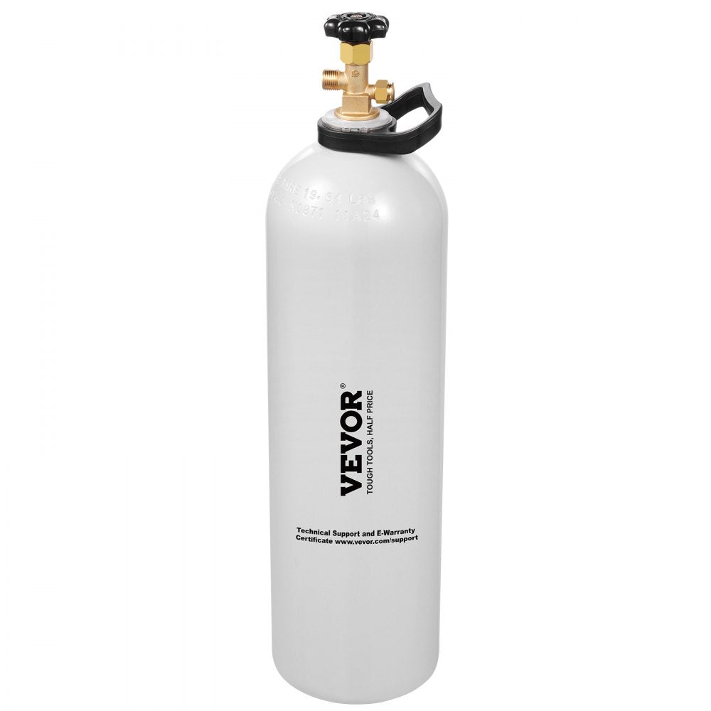 VEVOR CO2 Tank, 15 lbs New Aluminum Alloy Cylinder, CO2 Air Tank with Light Spray Coating, CGA320 Valve, Handle & Adjustable Pressure, DOT Approved Cylinder for Draft Beer Dispensing and Soda Maker