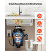 VEVOR Food Waste Garbage Disposal, 1HP 3500RPM DC Motor, Continuous Feed Kitchen Sink Garbage Disposer, EZ Connect Food Waste Grinding System with Sound Reduction & Power Cord for Kitchens