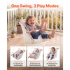 VEVOR Baby Swing 66 lbs Weight Capacity 3 Modes Canvas Hammock Swing White, for Indoor and Outdoor, 5-Point Harness and Tree Straps, Wooden Hanging Seat with Integrated Cushion for Baby to Toddler