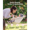 VEVOR Baby Swing 66 lbs Weight Capacity 3 Modes Canvas Hammock Swing White, for Indoor and Outdoor, 5-Point Harness and Tree Straps, Wooden Hanging Seat with Integrated Cushion for Baby to Toddler