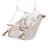 VEVOR Baby Swing 66 lbs Weight Capacity 3 Modes Canvas Hammock Swing White, for Indoor and Outdoor, 5-Point Harness and Tree Straps, Wooden Hanging Seat with Integrated Cushion for Baby to Toddler
