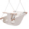 VEVOR Baby Swing 66 lbs Weight Capacity 3 Modes Canvas Hammock Swing White, for Indoor and Outdoor, 5-Point Harness and Tree Straps, Wooden Hanging Seat with Integrated Cushion for Baby to Toddler