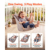 VEVOR Baby Swing 66 lbs Weight Capacity 3 Modes Canvas Hammock Swing Gray, for Indoor and Outdoor, 5-Point Harness and Tree Straps, Wooden Hanging Seat with Integrated Cushion for Baby to Toddler