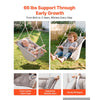 VEVOR Baby Swing 66 lbs Weight Capacity 3 Modes Canvas Hammock Swing Gray, for Indoor and Outdoor, 5-Point Harness and Tree Straps, Wooden Hanging Seat with Integrated Cushion for Baby to Toddler