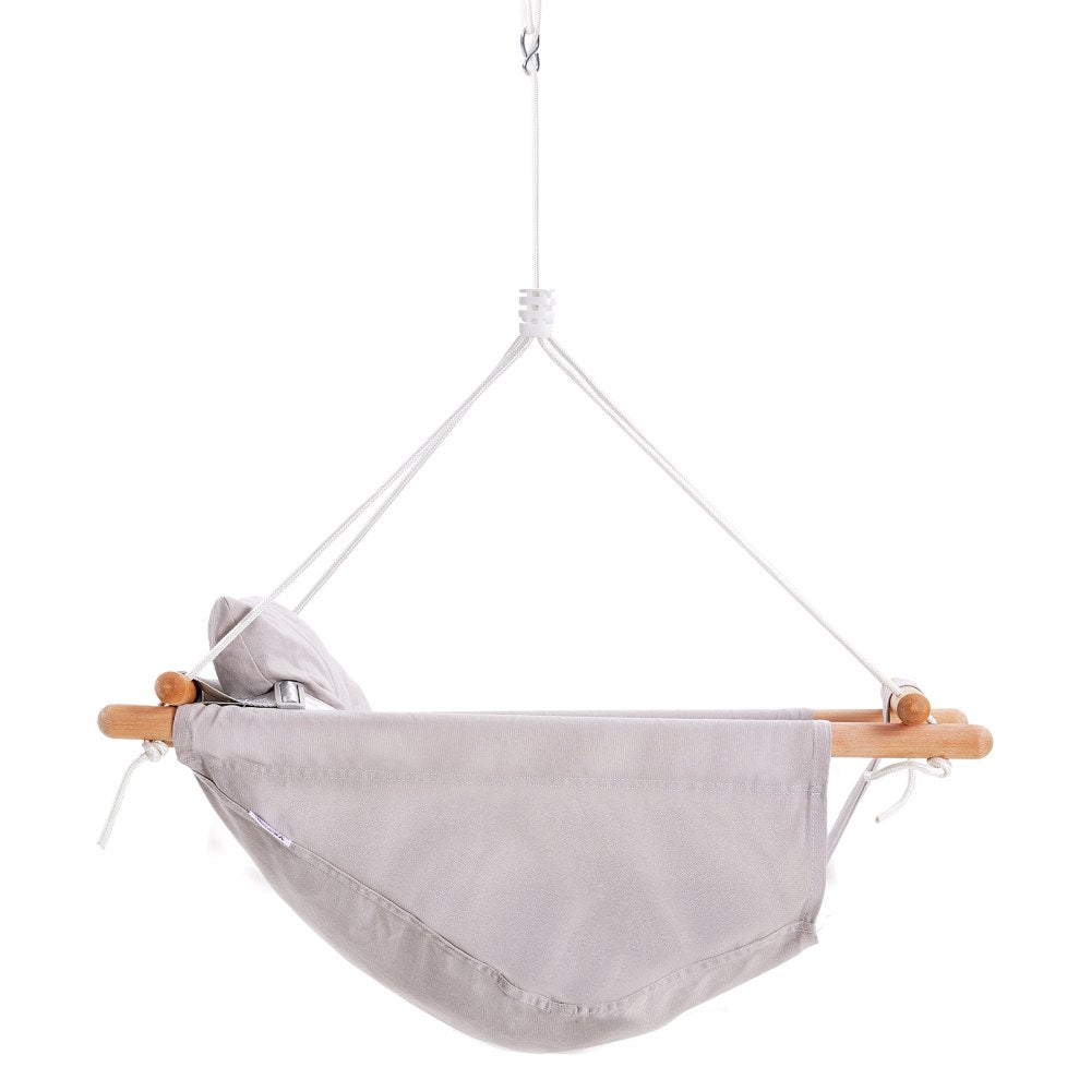 VEVOR Canvas Hammock Swing, 3 Modes Baby Swing Indoor and Outdoor with 5-Point Harness,  and Tree Straps, 150lbs Weight Capacity, Integrated Cushion, Wooden Hanging Swing Seat for Baby to Toddler