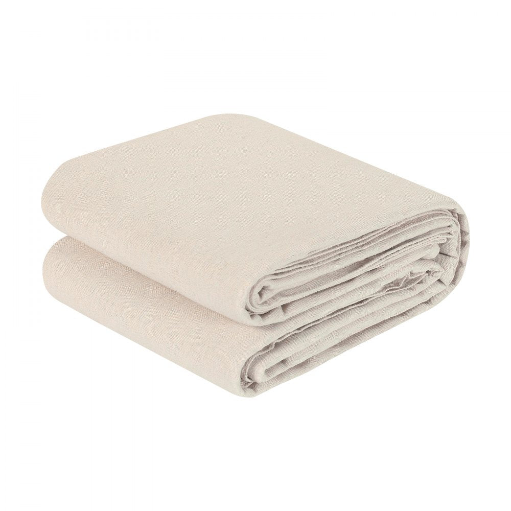 VEVOR Canvas Drop Cloth, 4x12 ft Painters Drop Cloth for Painting, 8oz All Purpose Canvas Tarp for Furniture & Floor Protection, Cotton Fabric Paint Tarp for Curtains, Tablecloths, Washable & Reusable