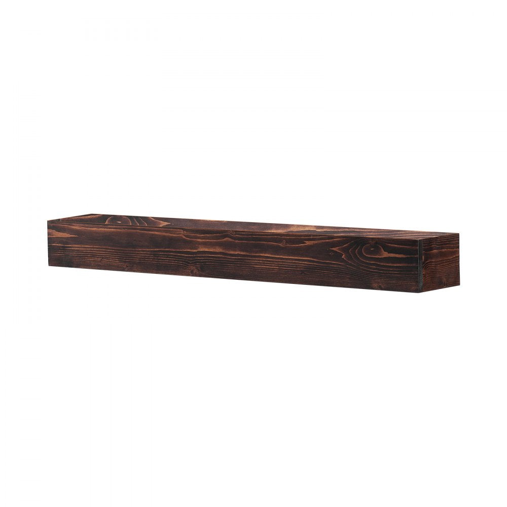 VEVOR Fireplace Mantel, 48" x 8" x 5", 50 lbs Weight Capacity, Natural Wood Mantel for Over Fireplace, Wall Mounted Floating Farmhouse Shelf, Handcrafted Fireplace Mantel for Wall Decor, Rustic Brown